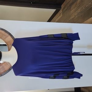 Eldridge Navy and Black Tie Waist Blouse